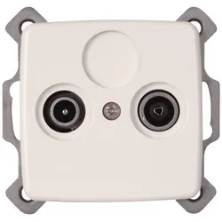 Kopp 922917080 Antennensteckdose 2-fach TV RF für Kabelfernsehen Rivo weiß