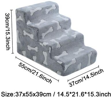 The Handy Homestead Bone Shaped Dog Stairs For Elderly Pets Ramp For Joint Protection 4 Steps