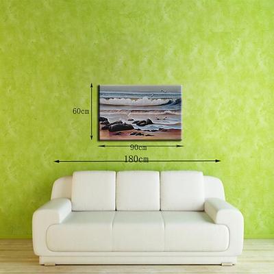 Hang-Ölgemälde Handgemalte - Landschaft Klassisch Fügen Innenrahmen / Gestreckte Leinwand