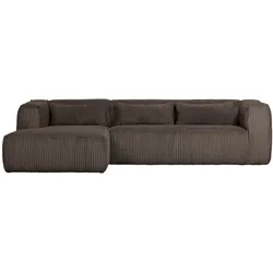 Ecksofa Bean mit Cordbezug, modernes Design, links, Braun, weiche Polsterung für 3–4 Personen