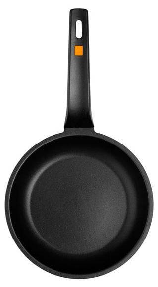 BRA Efficient A271128 Universele ronde pan, Zwart, Teflon Platinum Plus, Gietaluminium, Geschikt voor gas, halogeen en inductie