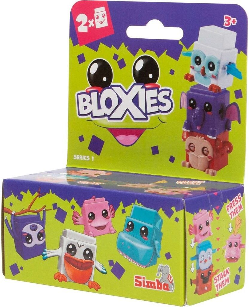 Bloxies Wave 1 2-Pack Surprise Animal Figures by Simba Toys - 2-pack - Collectible Stacking Toy Figures for Kids