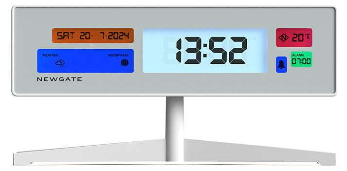 Newgate Supergenius LCD Wekker - Wit