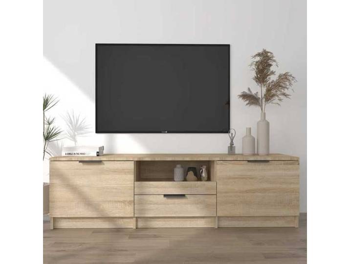 Cabinet TV - Brun - Meuble TV pour Télévision - 1 PC - Chêne Sonoma 140x35x40 cm Bois d'ingénierie T731