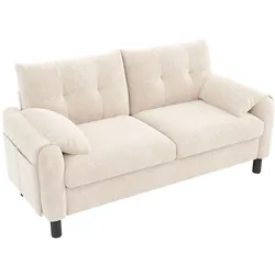 2-Sitzer Sofa aus Chenille 158x80x88 – Modernes Design mit Stauraum in Beige, Komfortabel und Platzsparend