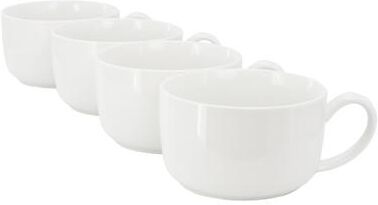 Gibson Set of 4, 32.5 Ounce Fine Ceramic Large Latte Mug White