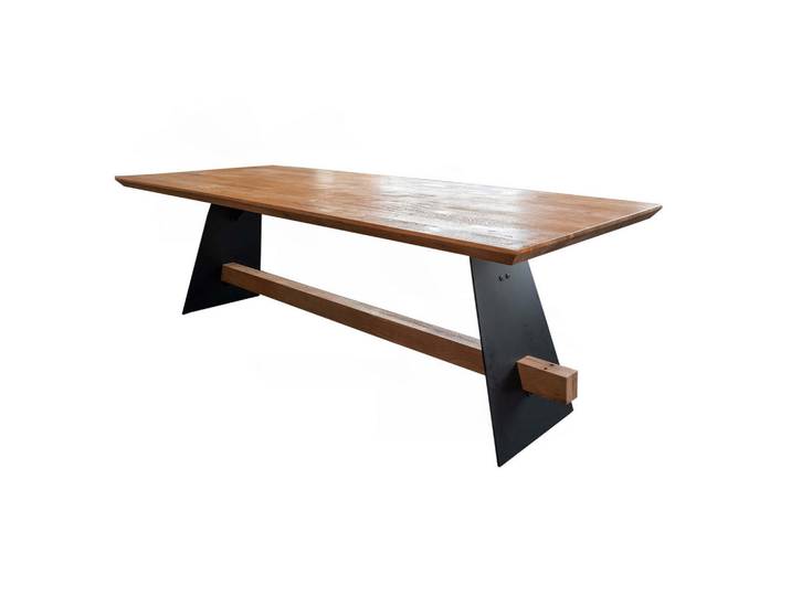 Kawola Esstisch MIT Schweizer Kante Arborio Braun Akazie, Metall, Echtholz,Akazie, Rechteckig, 300x78x100 cm, Esszimmer, Esstische