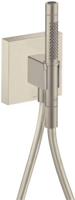 Hansgrohe Axor Starck Organic Portereinheit 12626820 mit Stabhandbrause 2jet, Brauseschlauch, 120x120mm, brushed nickel