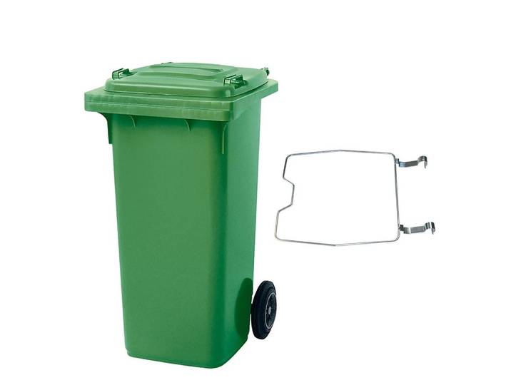 BRB-Lagertechnik Mülleimer BRB Mülltonne MGB 120 Liter, mit Klemmring für Müllsäcke, Qualität, Wirtschaftlichkeit und lange Lebensdauer