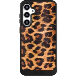 Nivocase Hülle für Samsung Galaxy S23 FE Handyhülle NIVOcore Case Schwarz Animalprint Fell Leopard (Samsung Galaxy S23 FE), Smartphone Hülle, Schwarz