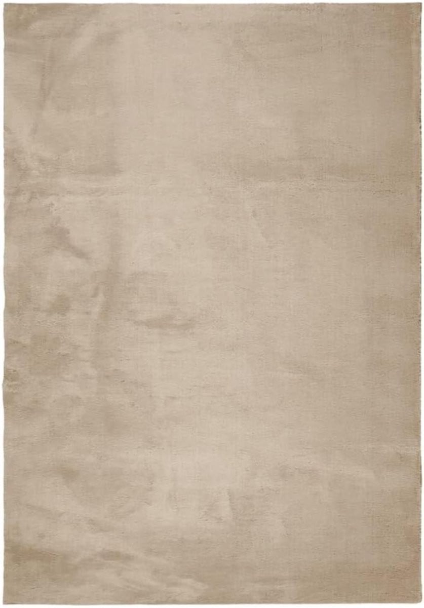 Zacht en wasbaar laagpolig vloerkleed in zandkleur, 160 x 230 cm