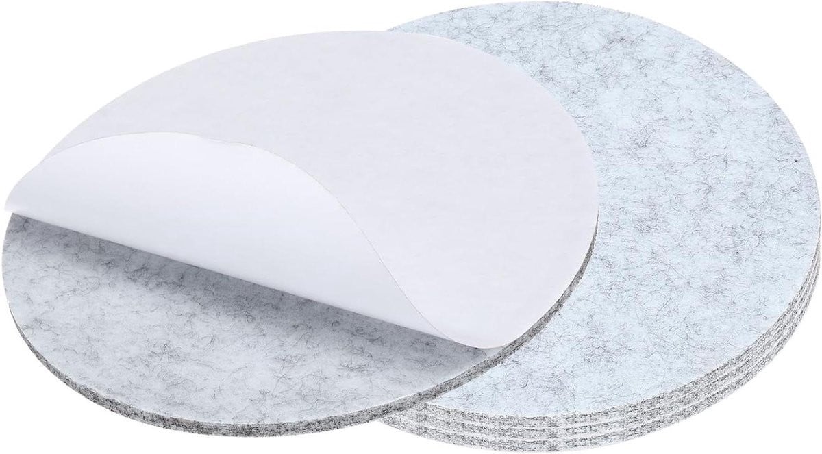 Zelfklevende vilten meubelpads vloerbeschermers lichtgrijs - 16,5 cm