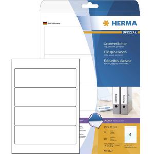 Herma Special 5123 Ordner-Etiketten 59x192 weiß, 100 Stück