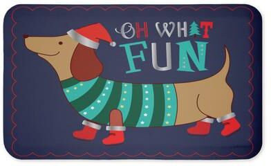 "Stupell Whimsical Oh What Fun Dog Printed Anti-Fatigue Floor Mat, design by Andrea Jasid Grassi, 30""x18"""