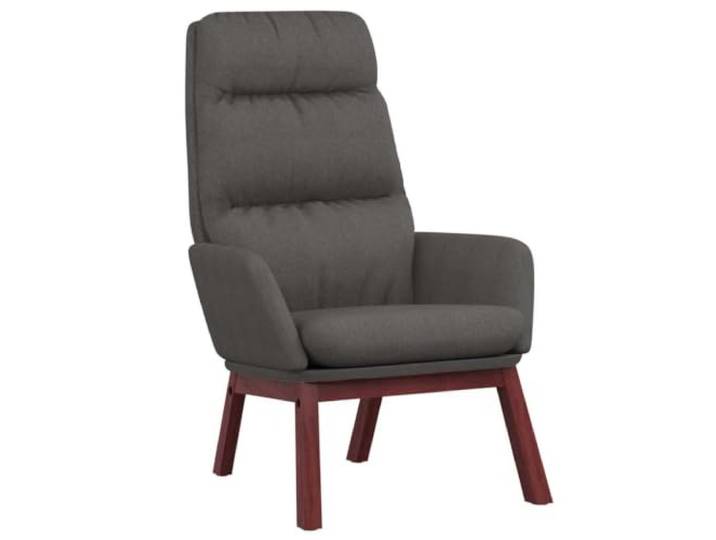 NLQMSU Relaxsessel, Dunkelgrau, Stoff Metallrahmen, Beine aus massivem Gummibaumholz, Armlehnen, weicher Stoff, gepolsterter Sitz, Wohnzimmer