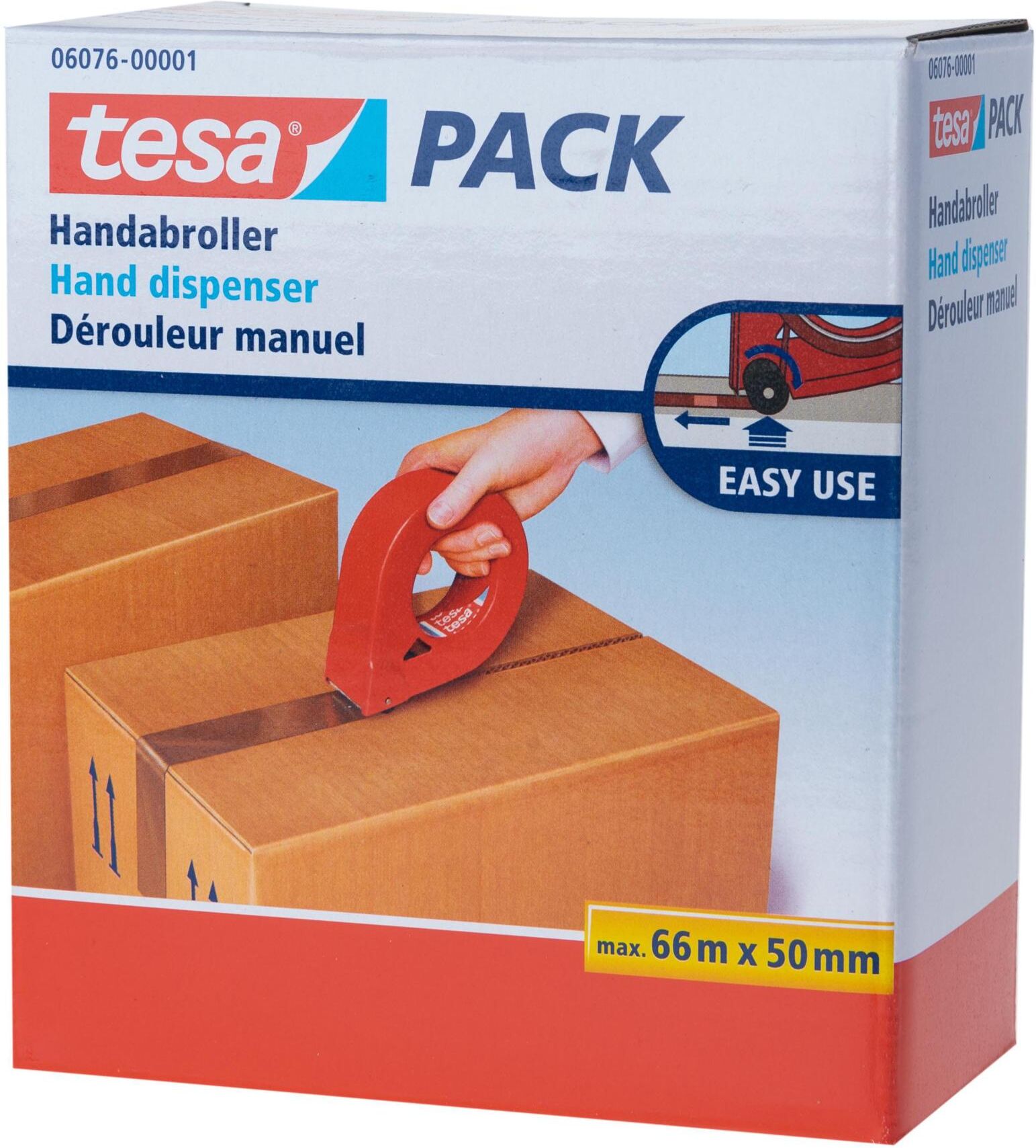 Klebeband TESA "50 mm", rot (weiß, neutral), B:6cm H:13cm L:16,5cm, Klebebänder, Klebeband weiß, neutral B/L: 6cm x 16,5cm