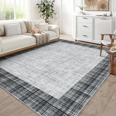 Garvee Linen Border Living Room Area Rug
