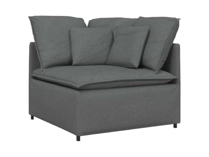 KTHLBRH Modulares Sofa mit Fußhocker, Dunkelgrau Gestell aus Metall, Bezug aus Polyester, 4 Abschnitte, 300 x 200 x 64 cm