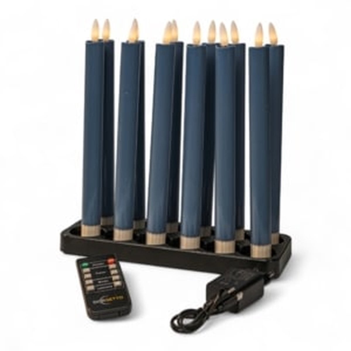 Dorsetto Led dinerkaarsen blauw, oplaadbaar, set van 12