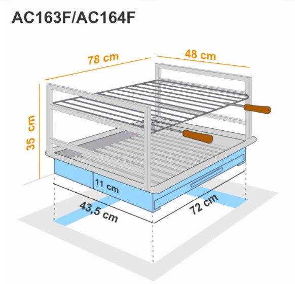 My-Barbecue Grilloir encastrable en fer 78 x 48 cm AC164F