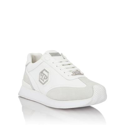 Sneaker PHILIPP PLEIN "Hexagon", Herren, Gr. 40, Normalschaft, 01, weiß, Schuhe Sneaker