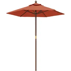 vidaXL Sonnenschirm mit Holzmast Terrakotta 196x231 cm