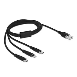 DELOCK Ladekabel USB-A <Lightning Micro USBUSB-C 1m Black