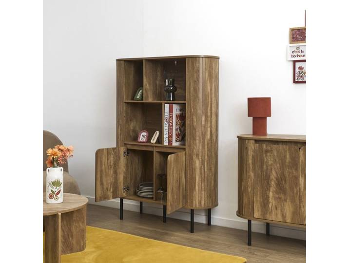 Bibliothèque - Home Deco Factory - Héritage - élégante - Art Déco - Marron Et Noir