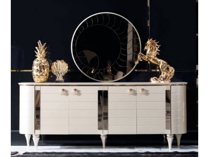 Xlmoebel Sideboard Holz Kommode mit Spiegel in eleganter Ausführung (Kommode mit Spiegel, Spiegel, Kommode), Hergestellt in Europa
