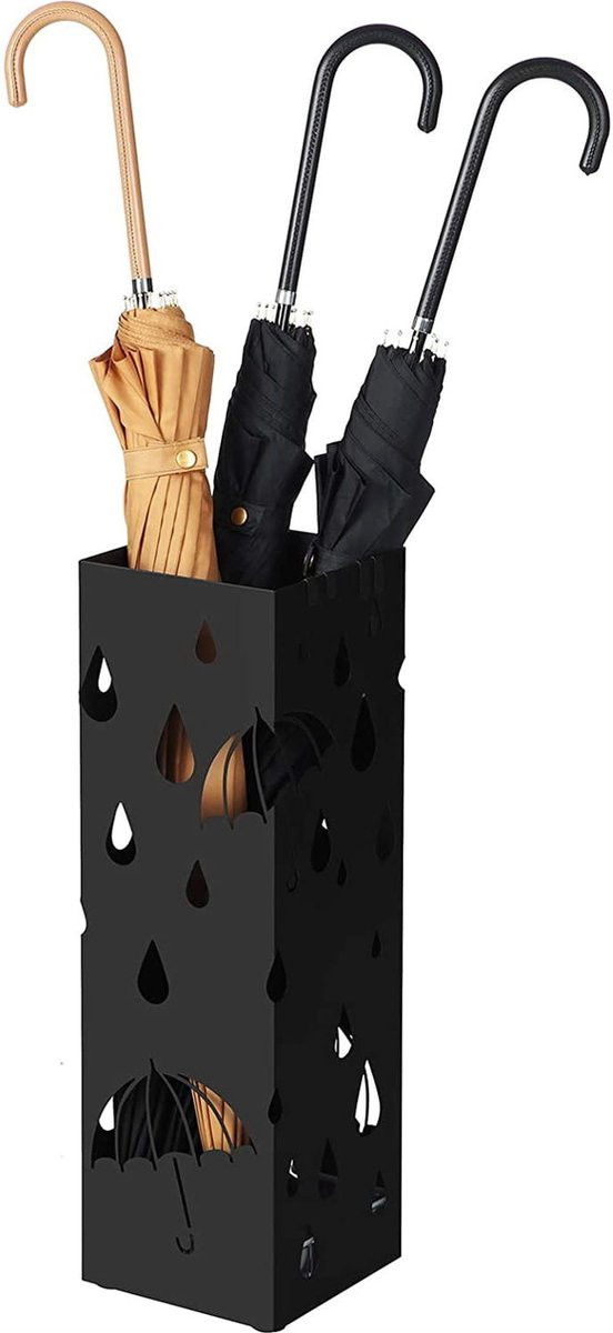 Zwarte paraplubak paraplu houder - 15,5 x 49 cm