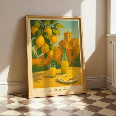 Uplifted Finds Botanical Amalfi Coast   Italian Lemon Tree Landscapes   Executive Studio & Cottagecore Sanctuary Decor va515 e 40 X 50 Cm Unframed