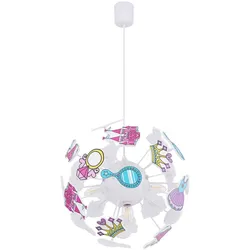Hängelampe Kinderzimmer Pendelleuchte Schloss Kinderzimmerlampe Mädchen, Kunststoff, 4x E14 Fassungen, DxH 35 x 120