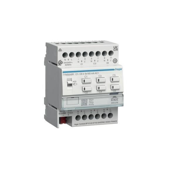 Hager TYMS646R verwarmingsactor, 6-voudig, KNX Secure met regeling