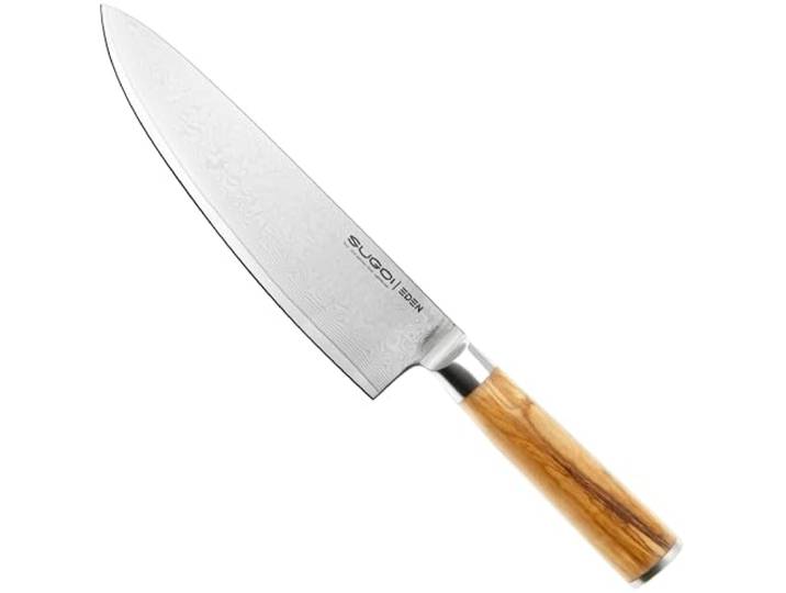 Eden Sugoi Olive 2090-020 Kochmesser 20 cm, Griff aus Olivenholz, Vielseitiges Küchenmesser für Gemüse, Fleisch, Fisch