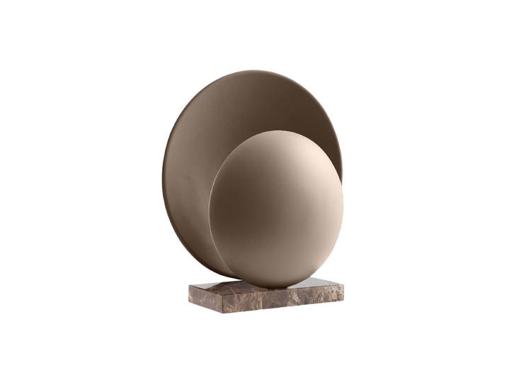 Design Tischlampe „Orbit“ mit Marmorsockel Mocha Globen Lighting