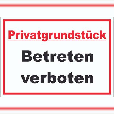 HB-Druck Privatgrundstück Betreten verboten Aufkleber A4 (210x297mm)