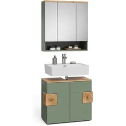 Vicco, Badmöbelset, Badmöbel-Set Eden, Grün/Artisan/Artisan, 2 Teile