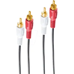 SHVP BS40502 - 2 Cinchstecker auf 2 Cinchstecker, vergoldet, 1,5m