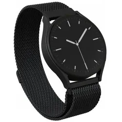 Burga Metall-Mesh-Armband - 22 mm Uhrenarmband (22 mm, Metall-Mesh-Armband), Uhrenarmband, Schwarz
