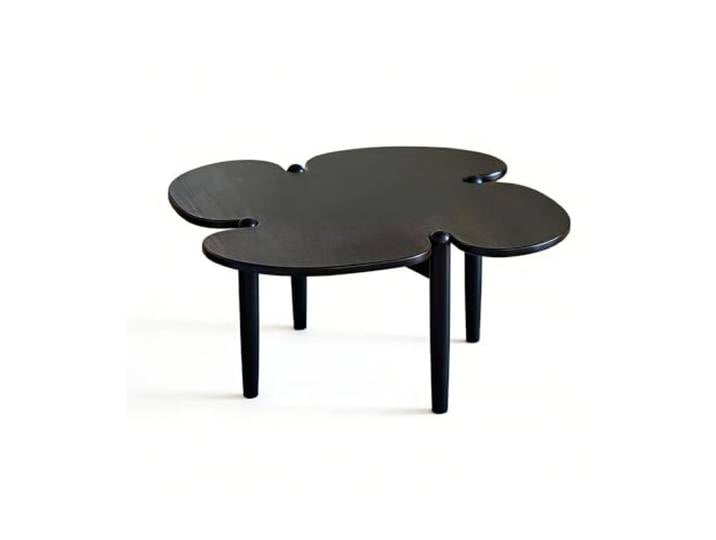 NIUHUAHUI Teetisch, Kleeblattförmiger Couchtisch aus Holz mit minimalistischen Beinen, einfache Montage