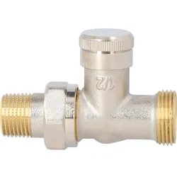 Rücklaufverschraubung Danfoss RLV15, Durchgang DN15 (1/2'') x DN20 (3/4'') Eurokonus