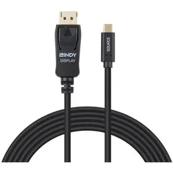 Lindy 1m USB Typ C An Displayport (1 m), Videokabel, Schwarz