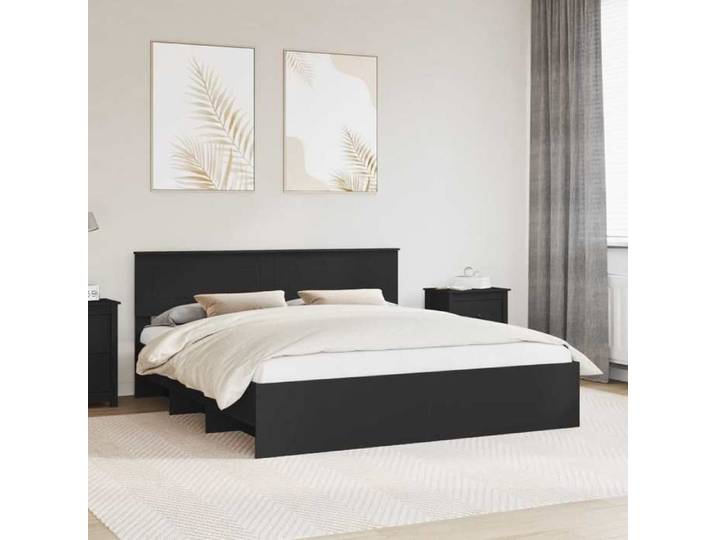 Set de meubles - HAOSHOP - Cadre de lit Noir 180 x 200 cm Bois d'ingénierie&01_132875