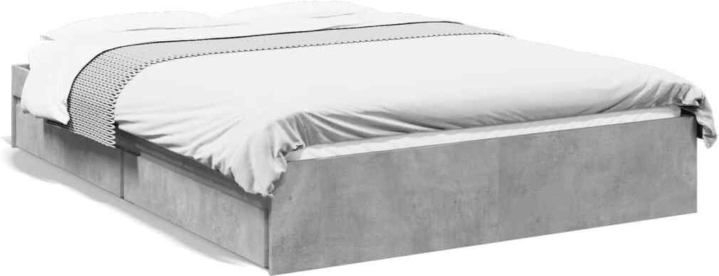 Alpen Home Greger Bed Concrete Grey 135 x 190cm
