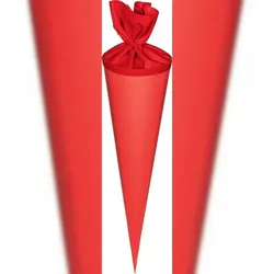 Schultüten-Rohling 70 cm Ø 19 cm rot mit Verschluss in Dunkelrot