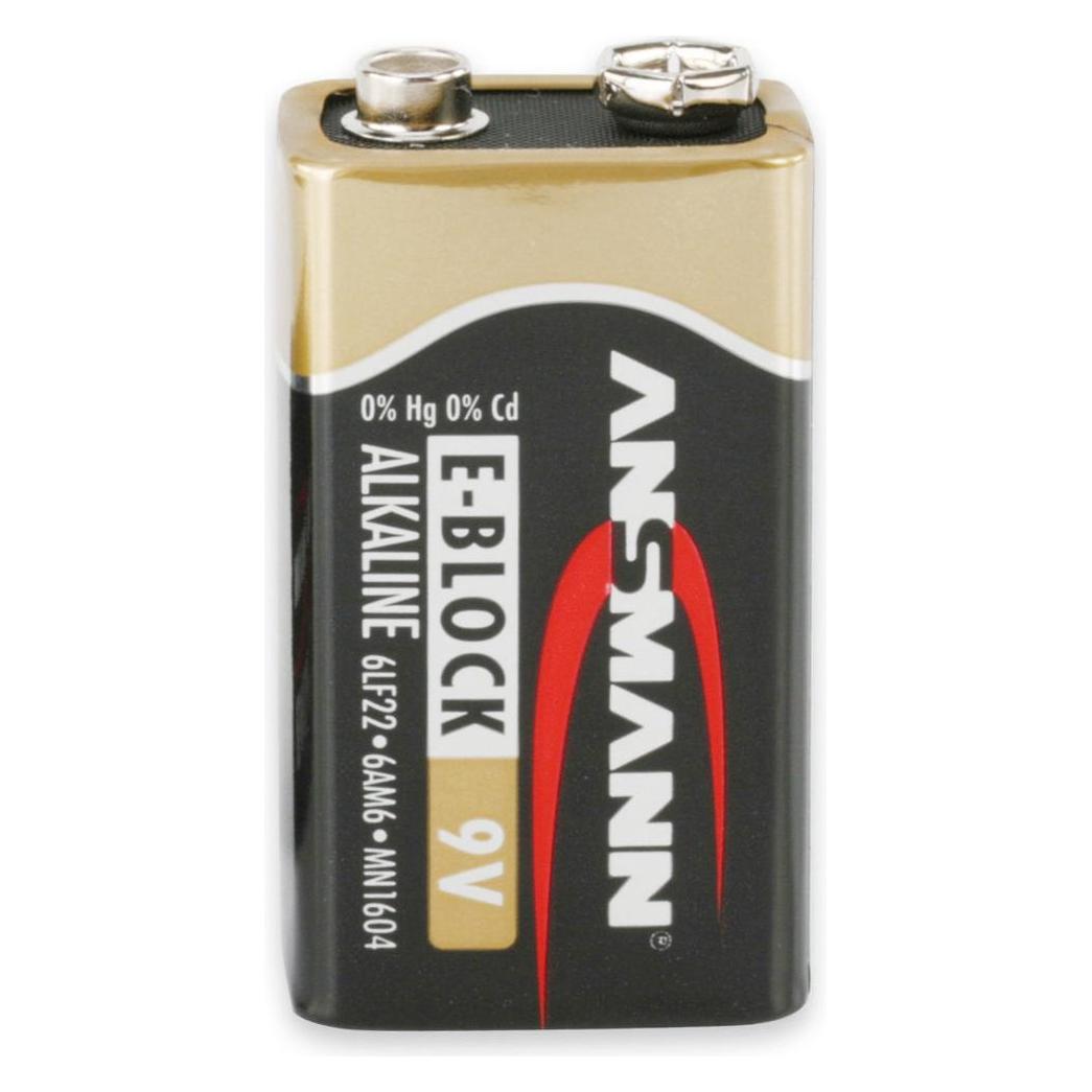 Ansmann Batterie Block E 6LR61 1er x-Pow. Spannung von 9 V - Batterie - 9V-Block (1 Stk., 9V Block, 550 mAh) (5015711)