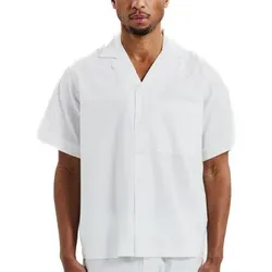 Bread and Boxers Woven Shirt Weiß Ökologische Baumwolle Large Herren