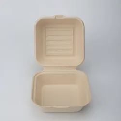 RyanPack Bagasse Burgerbox , ungeteilt – Zuckerrohr – 156×147×82 mm – 500 Stück