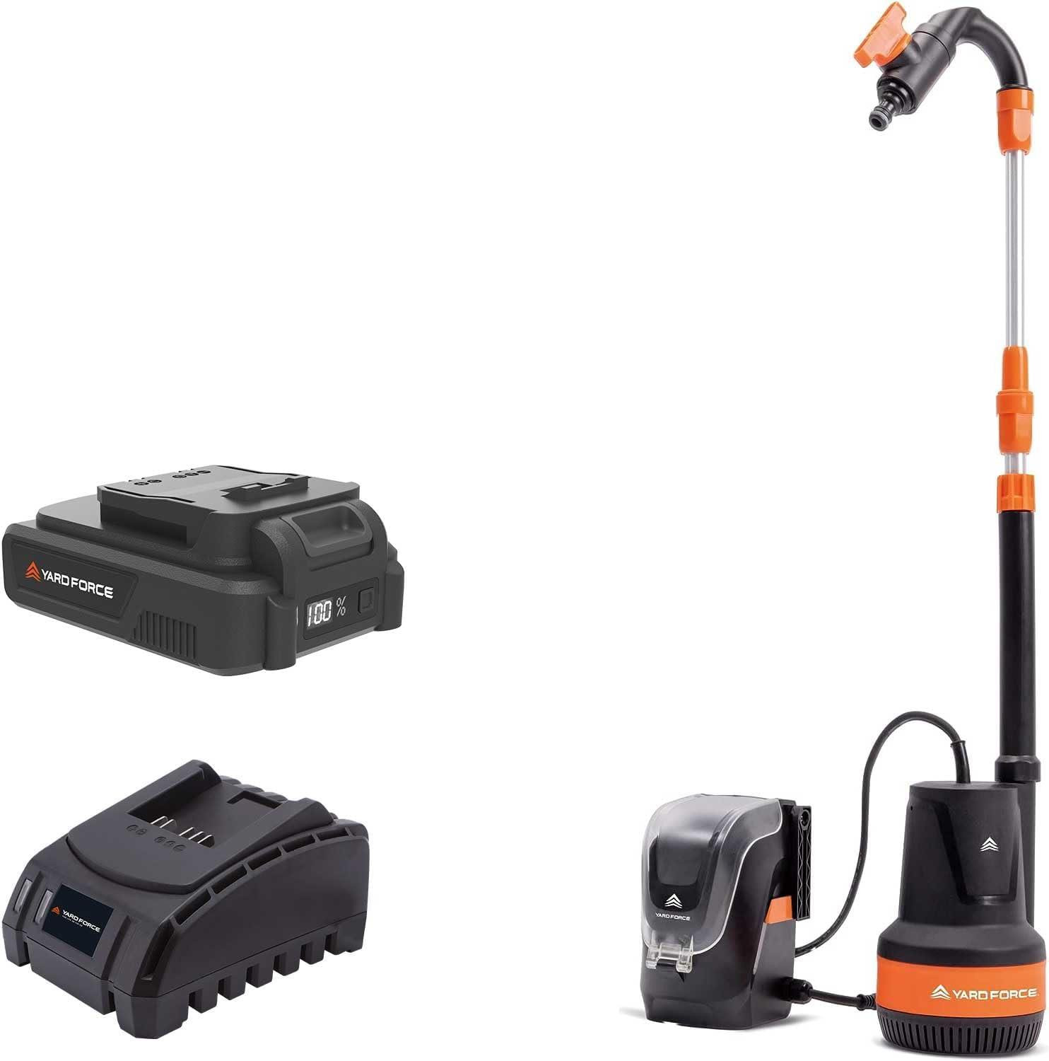 Selius Accu Dompelpomp en Regentonpomp met 20V Lithium-Ion Accu, Maximaal 2000L/u Debiet