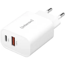 INTENSO Power Adapter W30AC, 30 Watt, USB-A + USB-C, weiß